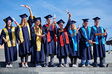 Image showing young graduates students group