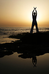 Image showing Sunset Yoga