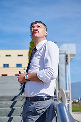 Image showing businness man portrait outdoors