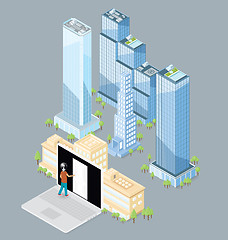 Image showing Vector 3d Flat Isometric Office Building