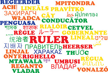 Image showing Ruler multilanguage wordcloud background concept
