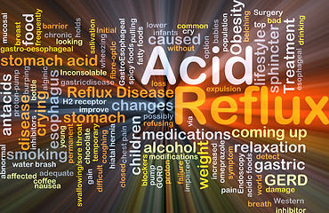 Image showing Acid reflux background concept glowing