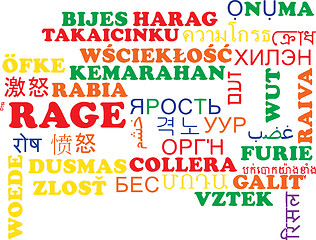 Image showing Rage multilanguage wordcloud background concept