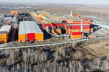 Image showing Aerial view on iron and steel works factory.Russia