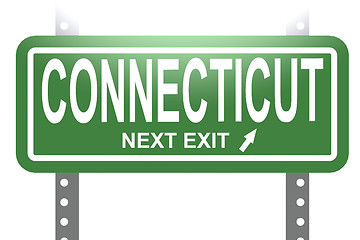 Image showing Connecticut green sign board isolated