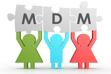 Image showing MDM - Mobile Device Management puzzle in a line