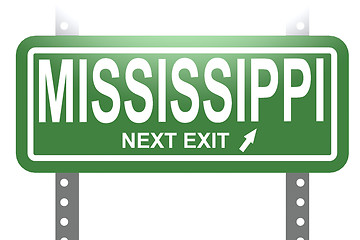 Image showing Mississippi green sign board isolated 