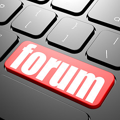 Image showing Keyboard with forum text