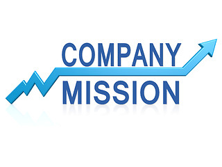 Image showing Company mission with blue arrow