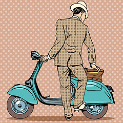 Image showing The man gets a scooter