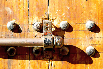 Image showing morocco knocker in africa rusty safe padlock 
