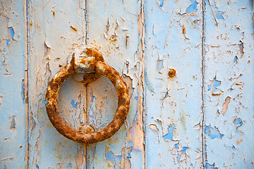 Image showing morocco knocker in africa the old wood   