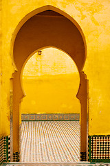 Image showing old door in   africa   wall ornate brown