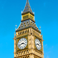 Image showing london big ben and historical old construction england  aged cit