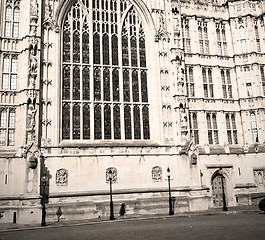 Image showing old in london  historical    parliament glass  window    structu