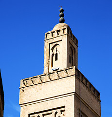 Image showing the history in maroc africa  minaret religion and  blue    sky