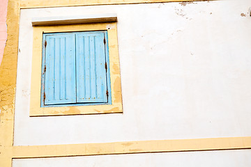 Image showing blue window in morocco africa  and   construction