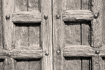 Image showing door in italy old ancian wood and trasditional  texture nail