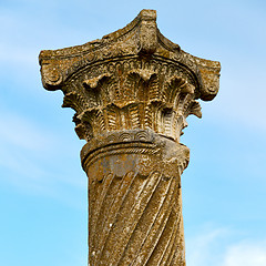 Image showing old column in the africa sky history and nature