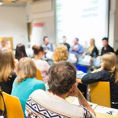 Image showing Workshop at university lecture hall.