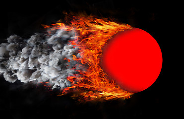 Image showing Ball with a trail of fire and smoke - red