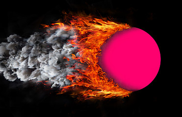 Image showing Ball with a trail of fire and smoke - pink