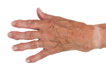 Image showing Hand of an old woman