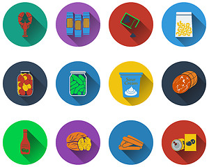 Image showing Set of food icons