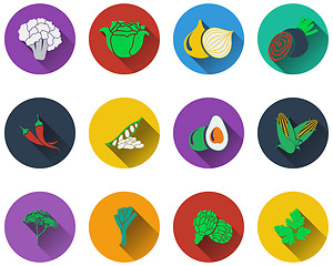 Image showing Set of vegetable icons 