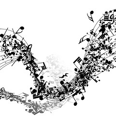 Image showing Musical notes in a row