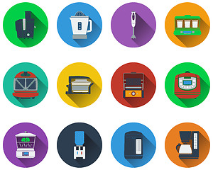 Image showing Set of kitchen equipment icons