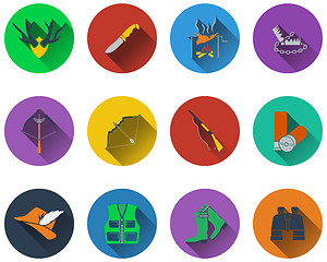 Image showing Set of hunting icons