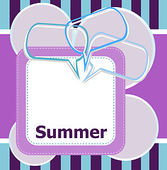 Image showing poster Hello summer time and abstract speech bubbles set