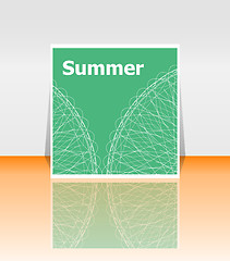 Image showing Hello summer poster. summer background. Effects poster, frame. Happy holidays card, happy vacation card. Enjoy your summer.