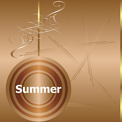 Image showing Summer time. summer word on golden luxury background, summer holidays