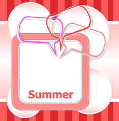 Image showing poster Hello summer time and abstract speech bubbles set