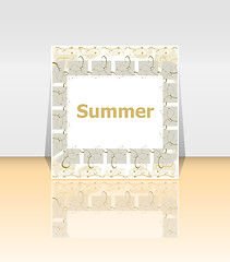 Image showing Hello summer poster. summer background. Effects poster, frame. Happy holidays card, happy vacation card. Enjoy your summer.