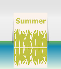 Image showing word summer and people hands, holiday concept, icon design