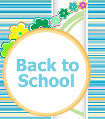 Image showing Back to school invitation card with flowers, education concept