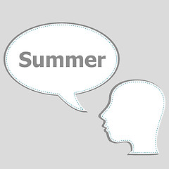 Image showing people think about summer, man and speech bubbles 