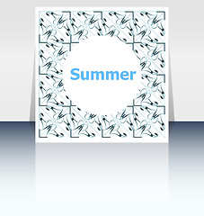 Image showing summer poster. summer background. Effects poster, frame. Happy holidays card, Enjoy your summer