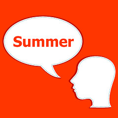 Image showing people think about summer, man and speech bubbles 