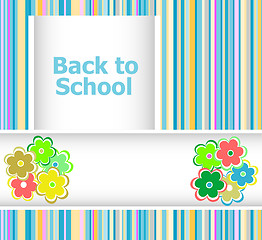 Image showing Back to school invitation card with flowers, education concept