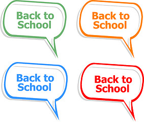 Image showing back to school. Design elements, speech bubble for the text isolated on white, education concept