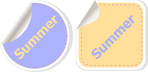 Image showing Word summer concept on button. Banner, web button or message for online web site, presentation or application