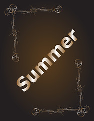 Image showing Retro styled summer calligraphic design card, vintage holiday ornament