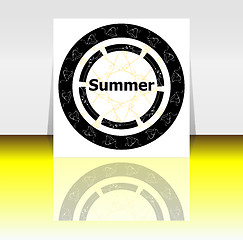 Image showing summer poster. summer background. Effects poster, frame. Happy holidays card, Enjoy your summer