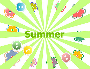 Image showing Summer theme with floral over bright multicolored background