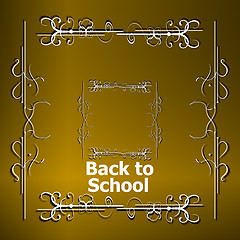 Image showing back to school calligraphic designs, retro style elements, typographic and education concept 