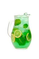 Image showing fresh lemonade from lemon and mint